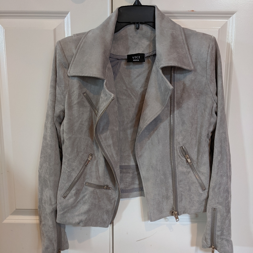 Grey Suede Jacket - Picture 2 of 4
